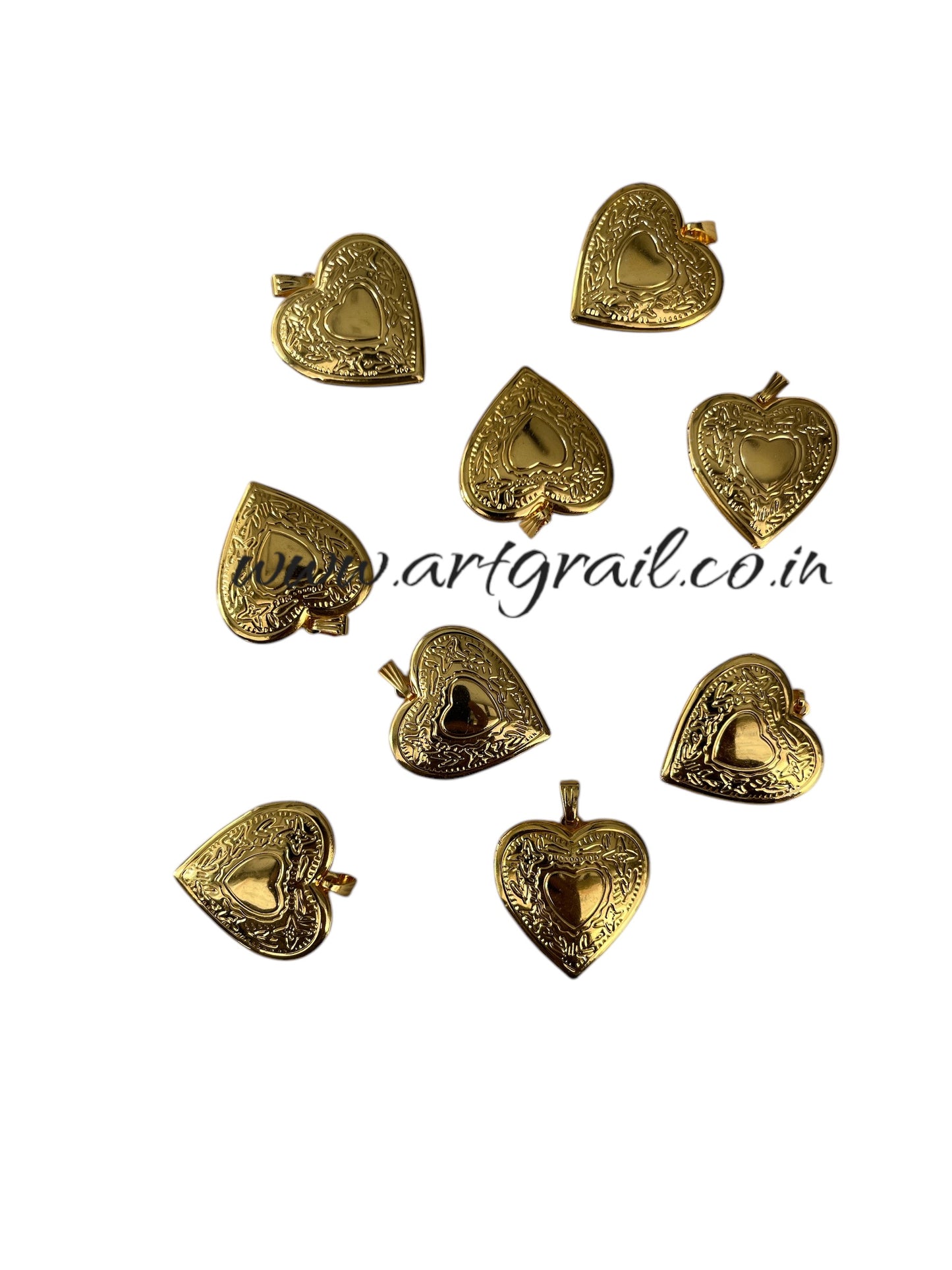 Openable Heart Charms (30 mm) (5 Pcs)