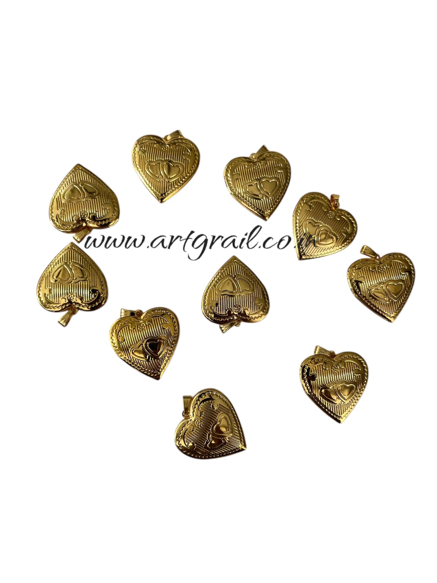 Openable Heart Charms (30 mm) (5 Pcs)