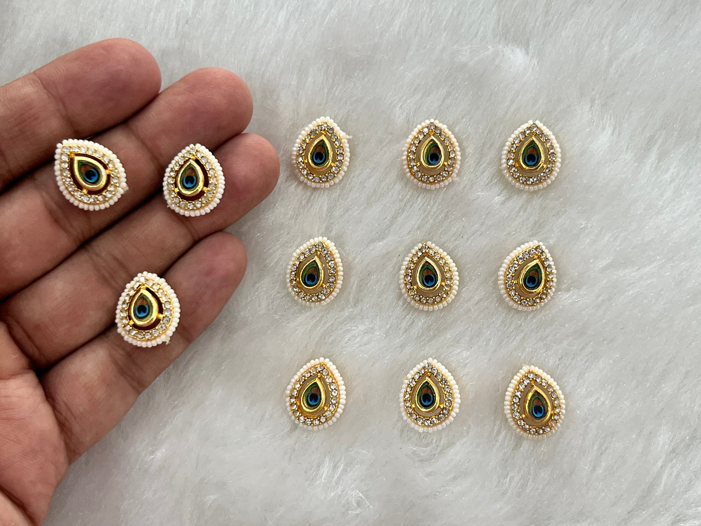Meenakari Kundan (Drop) (16 mm) (AGMK99)(12 Pcs)