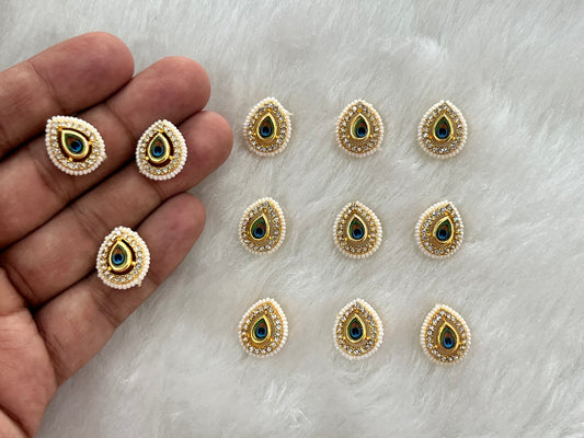 Meenakari Kundan (Drop) (16 mm) (AGMK99)(12 Pcs)