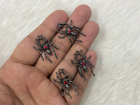 Black Spider Charms (AGWS230) (Single Piece)