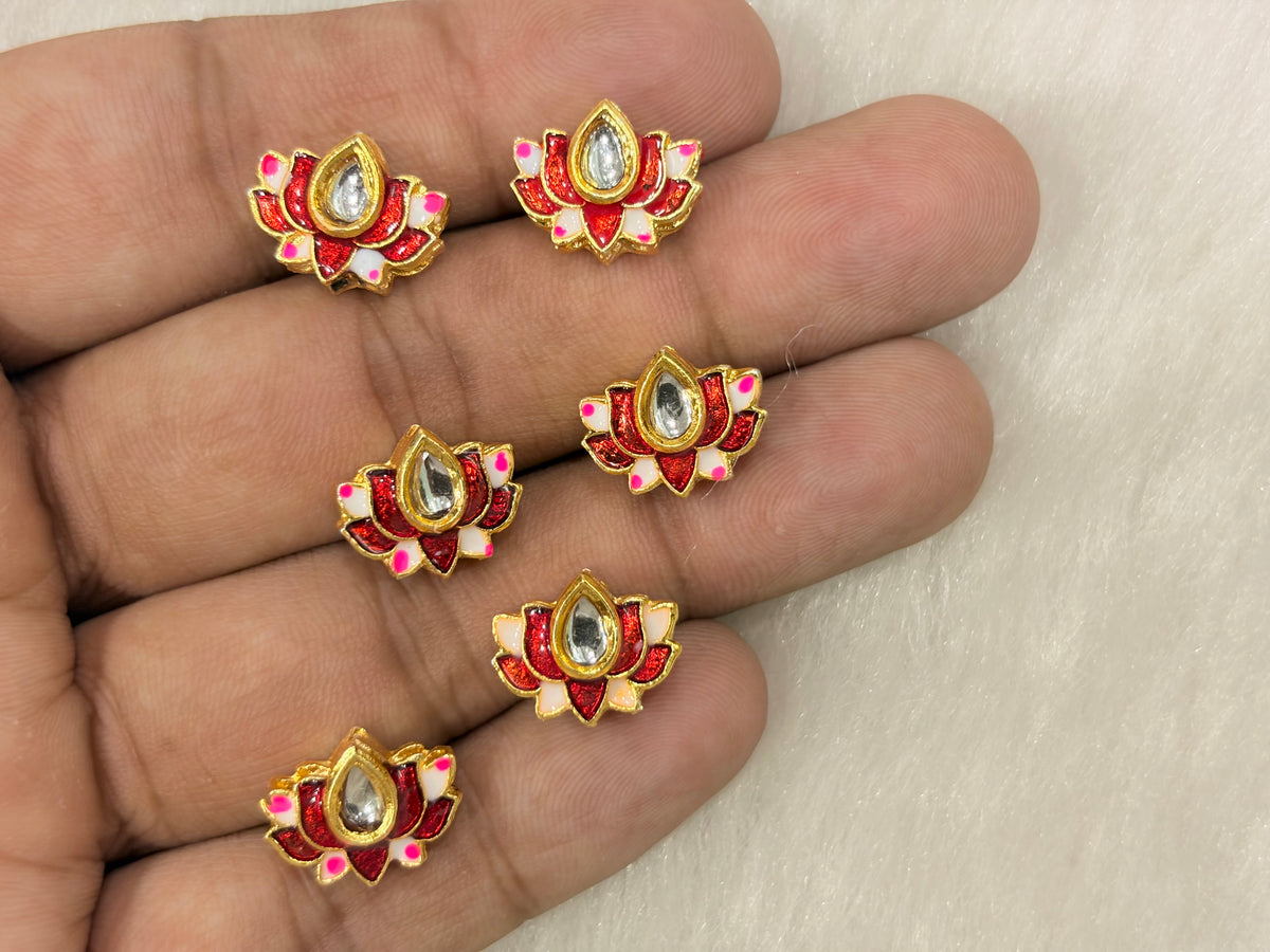 Meenakari Kundan (AGMK148)(15 mm)(12 Pcs)