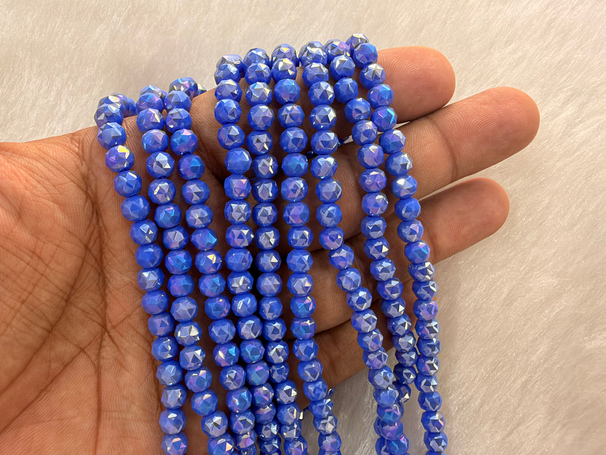 Fancy Crystal Beads (6 mm)(49 Beads)