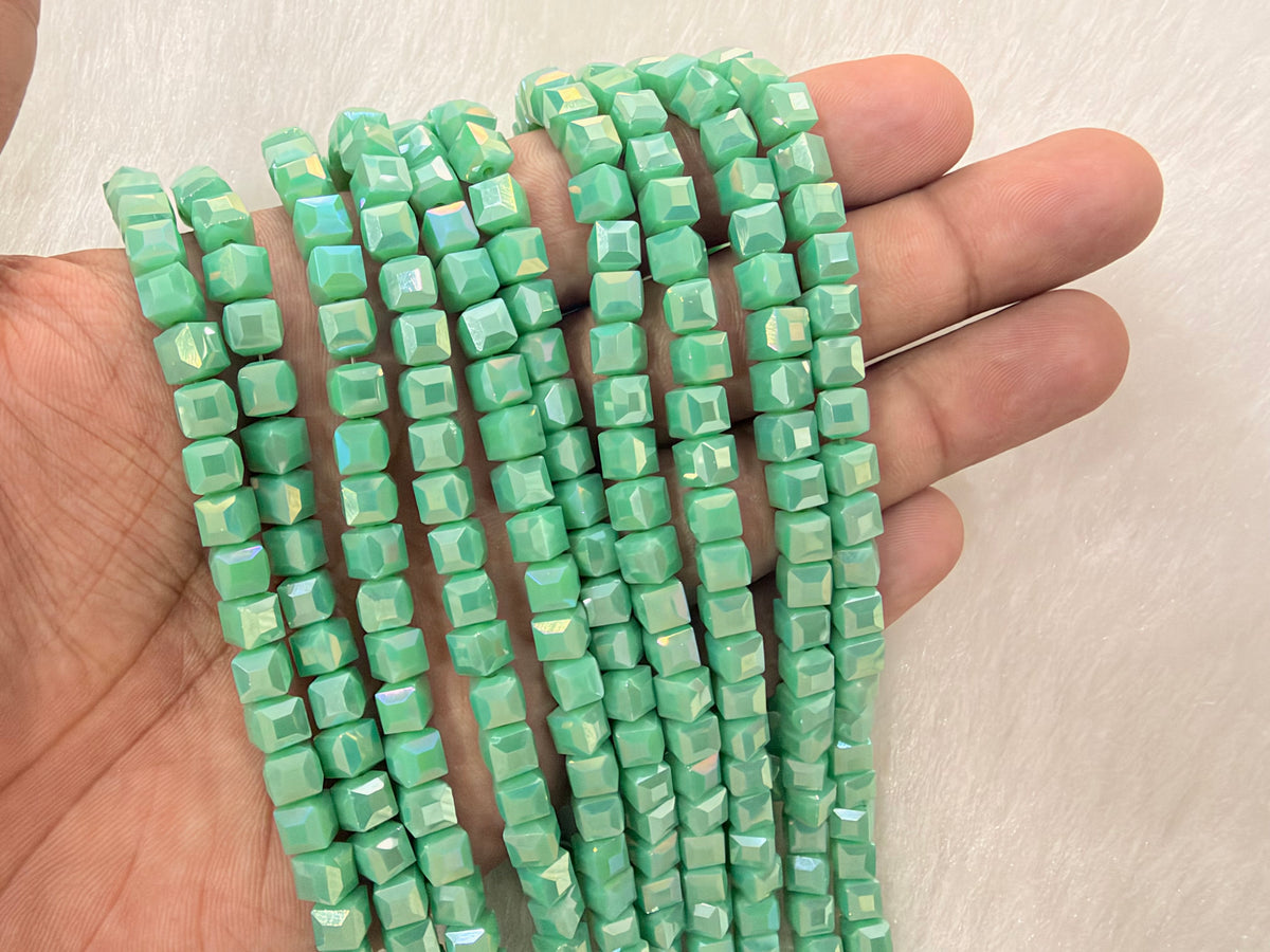 Fancy Crystal Beads (6x6 mm)(49 Beads)