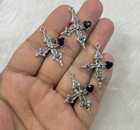Black Melting Crosses (AGWS247) (Single Piece)