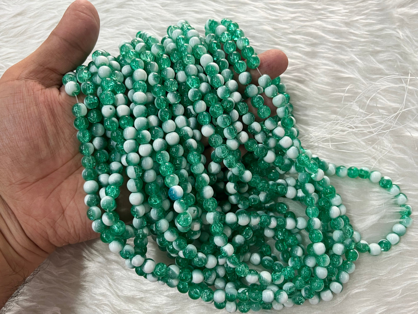 Ice Crackled Beads (8 mm) (Jelly Crackle)