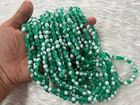 Ice Crackled Beads (8 mm) (Jelly Crackle)