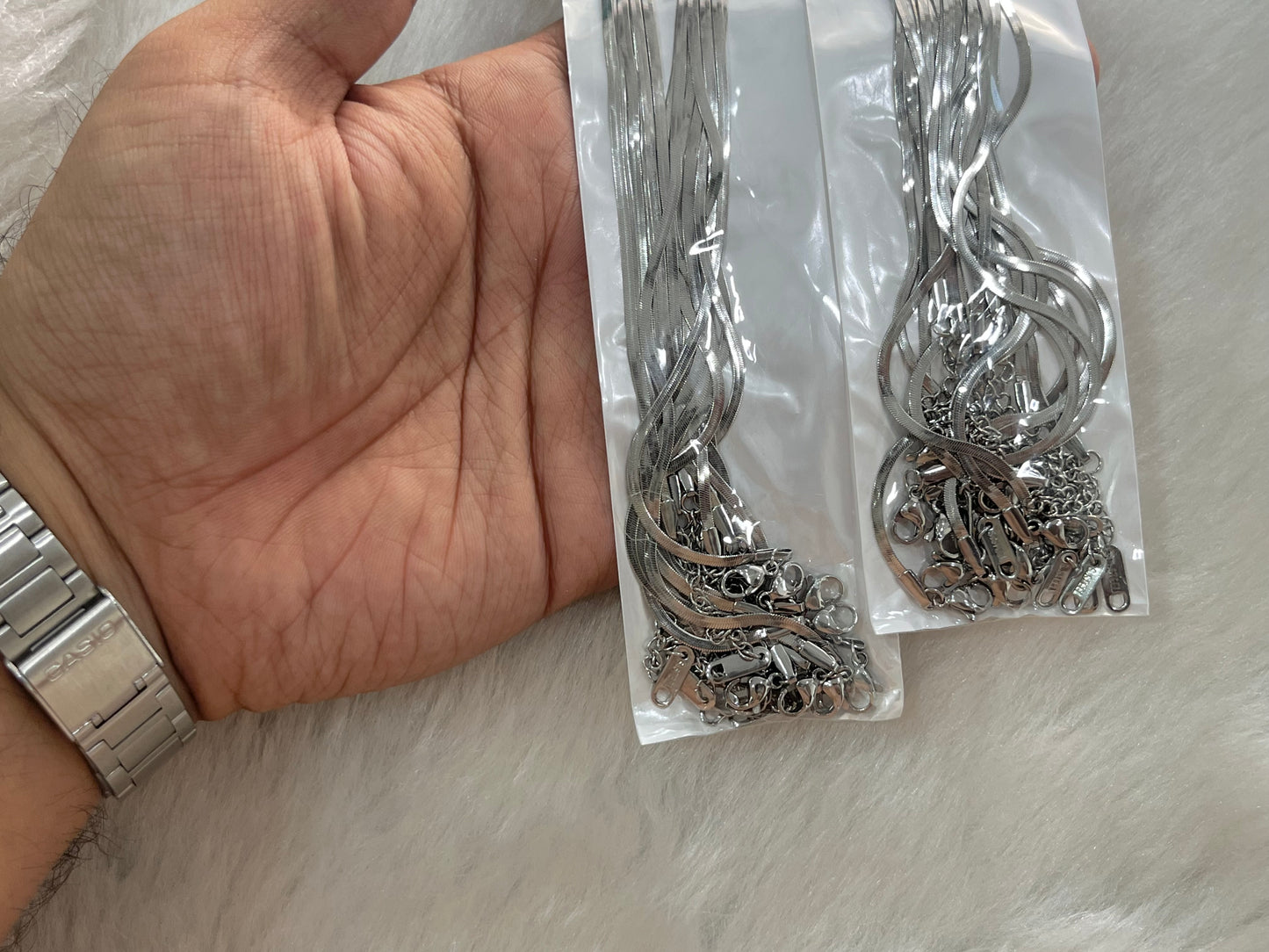 Stainless Steel Chains (Silver) (Pack of 10) (No. 6)