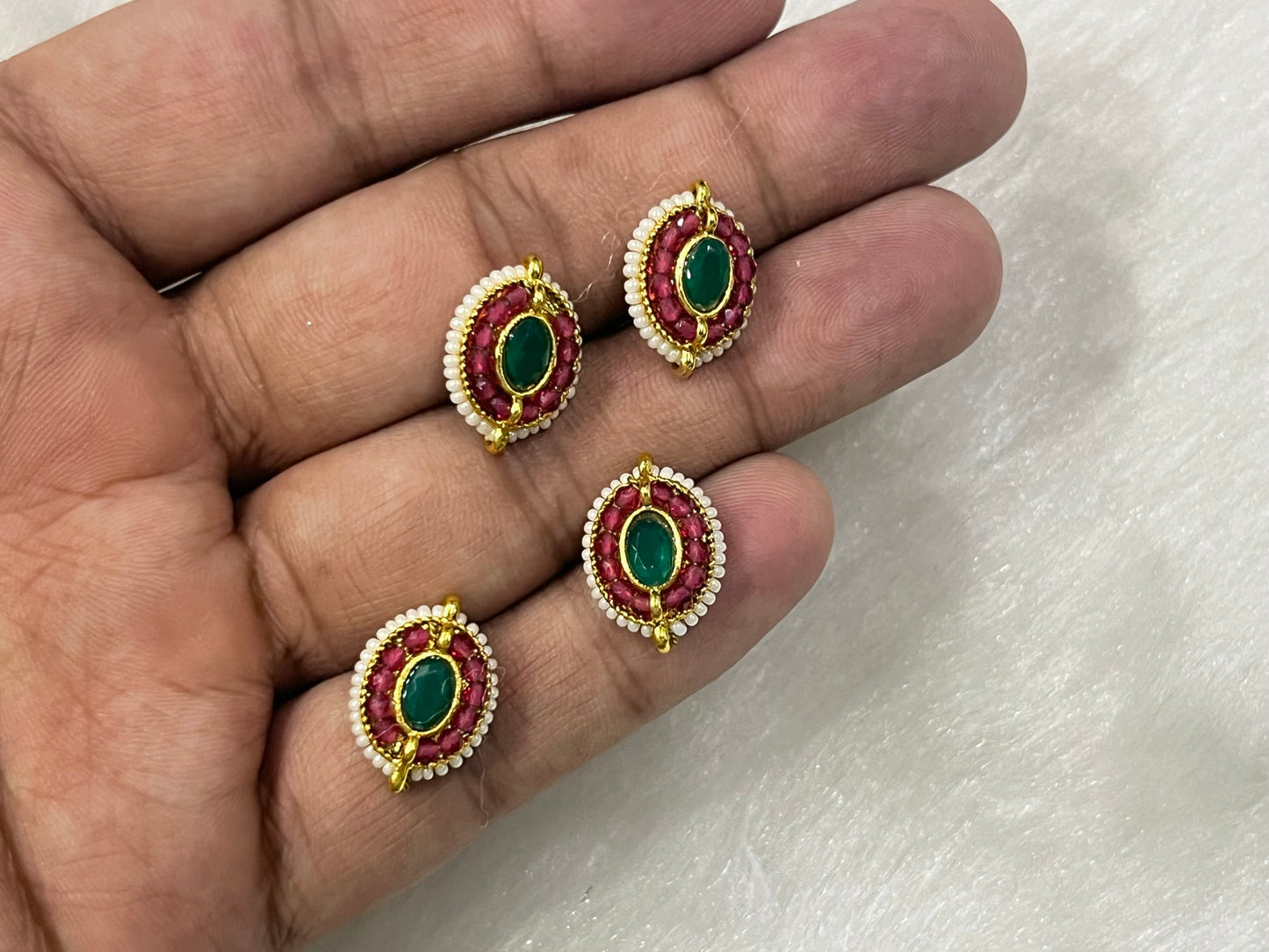 Meenakari Kundan (AGMK132)(10 mm)(12 Pcs)