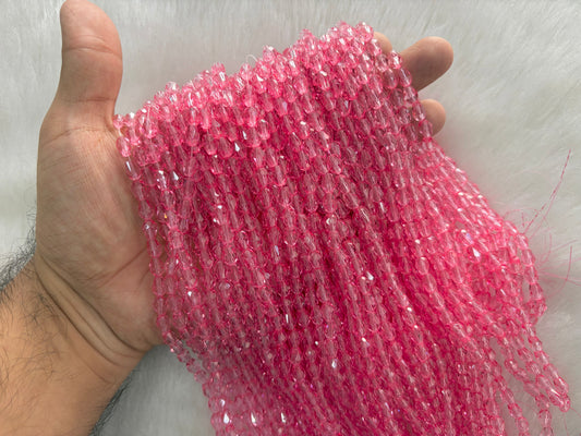 Drop Crystal Beads (6x8 mm) (Rainbow)