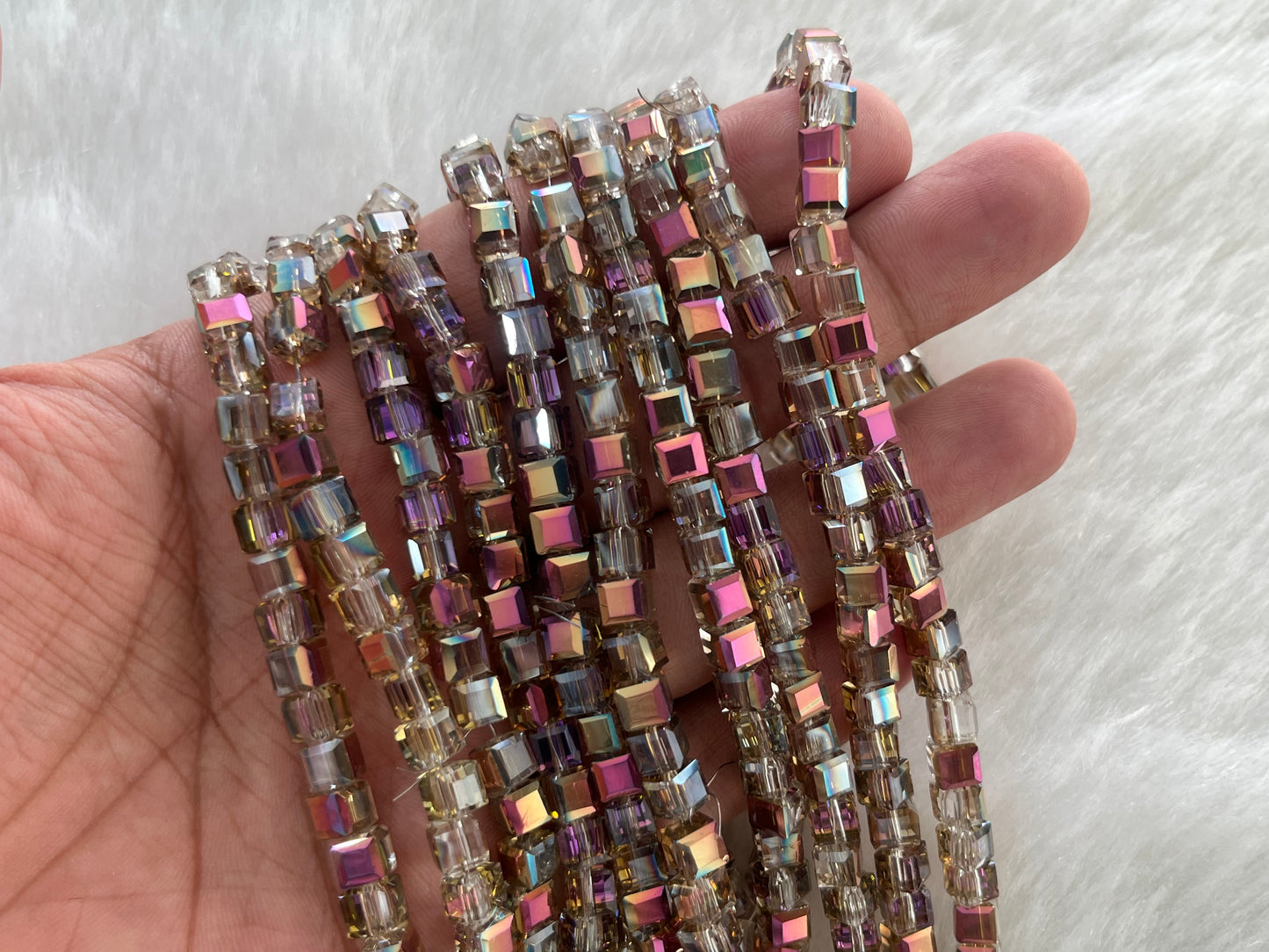 Fancy Beads (Square) (98 Pcs) (6x6 mm)