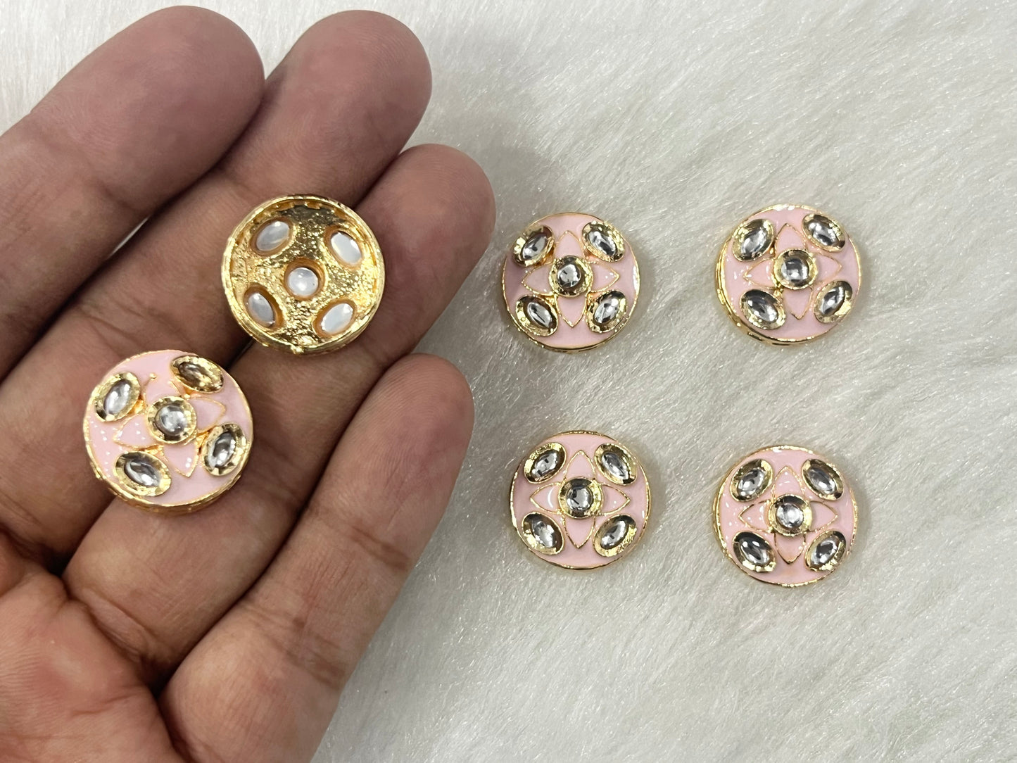 Meenakari Kundan (14 mm) (AGMK111) (6 Pcs)