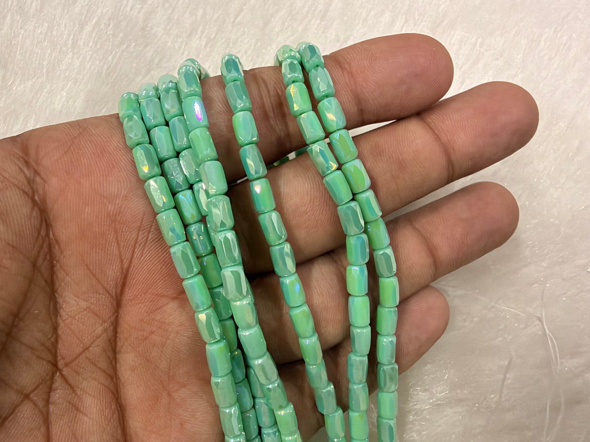 Fancy Crystal Beads (4x6 mm)(38 Beads)