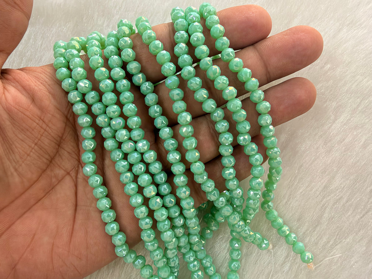 Fancy Crystal Beads (6 mm)(49 Beads)