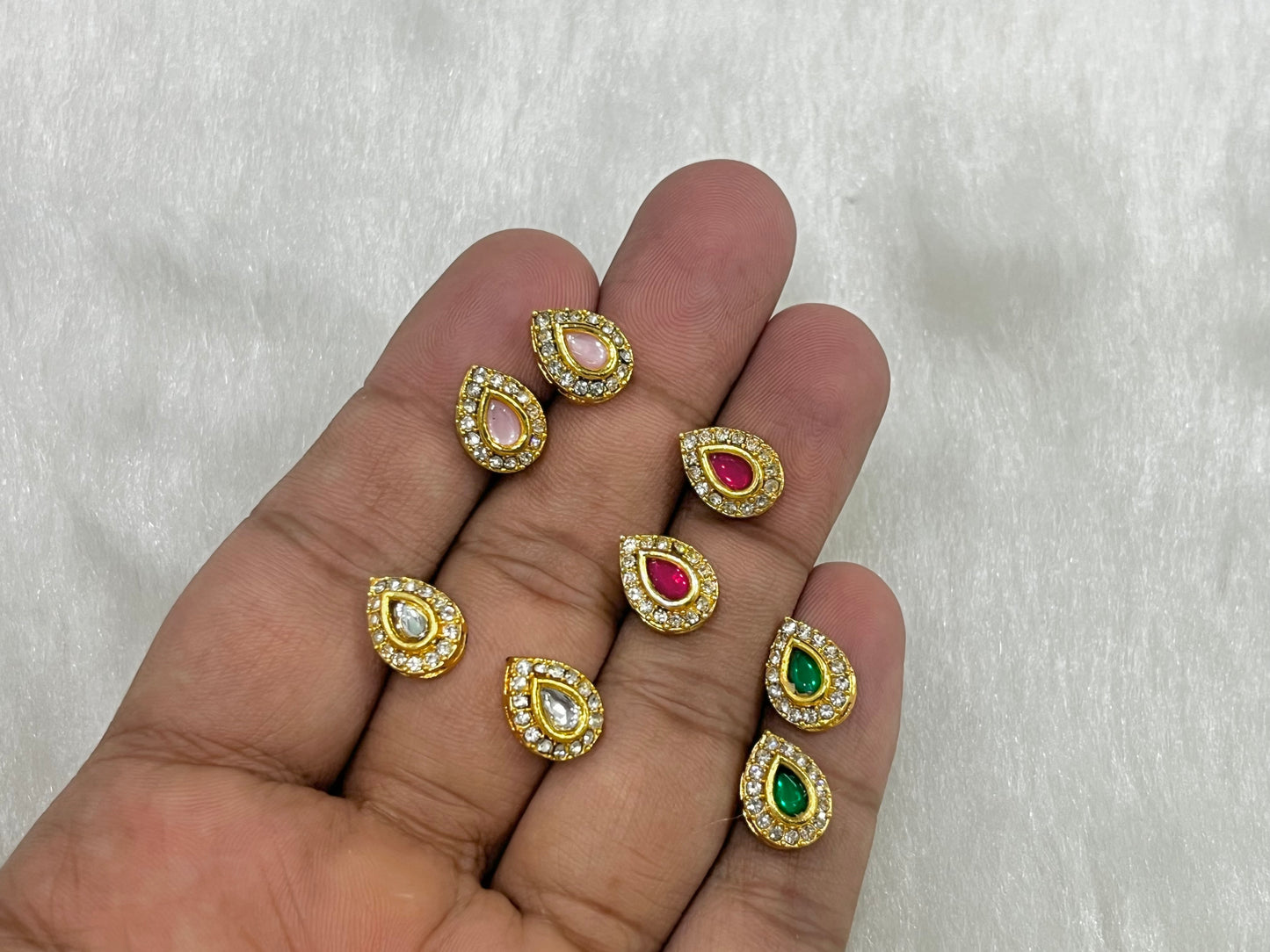 Meenakari Kundan (AGMK124)(12 mm)(12 Pcs)