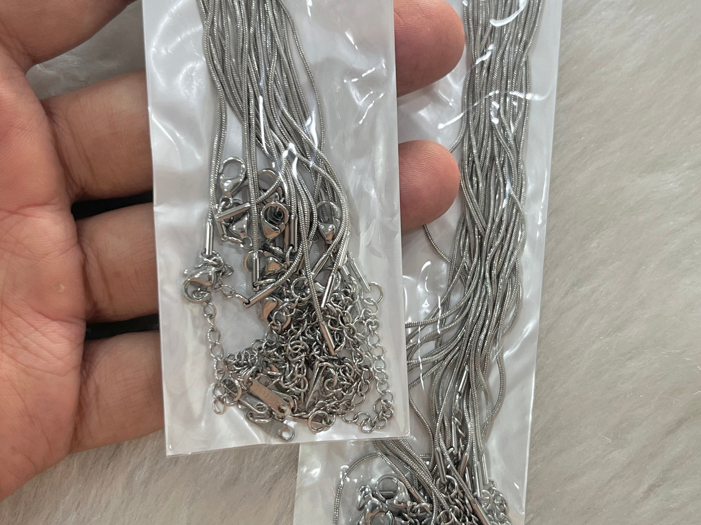 Stainless Steel Chains (Silver) (Pack of 10) (No. 4)