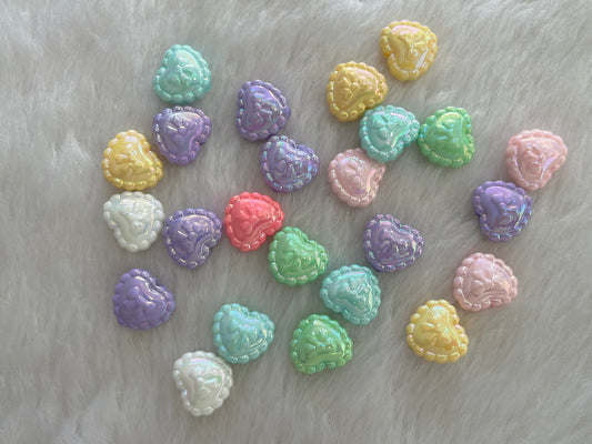 Pastel Heart Beads (50 grams)