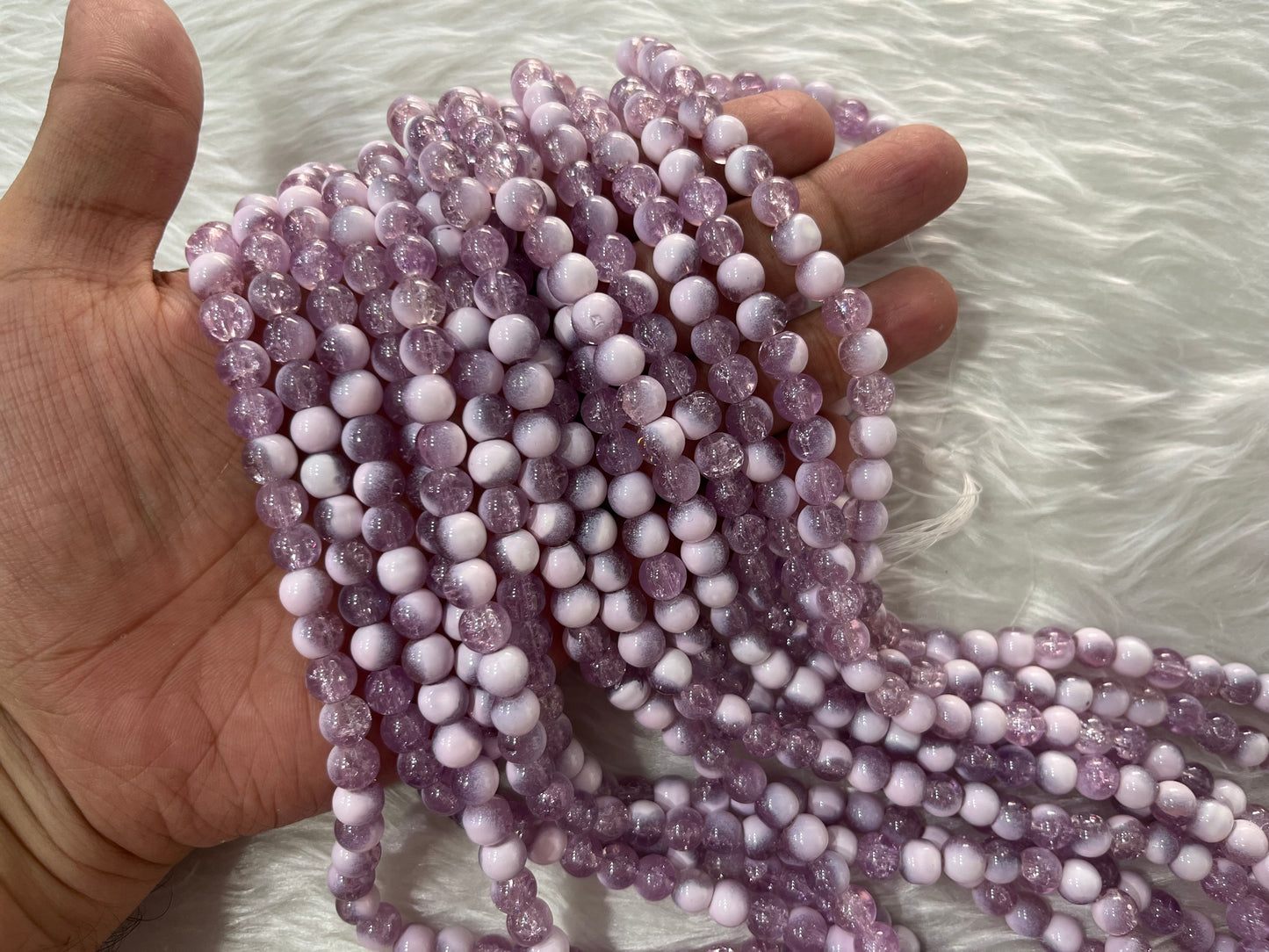 Ice Crackled Beads (8 mm) (Jelly Crackle)