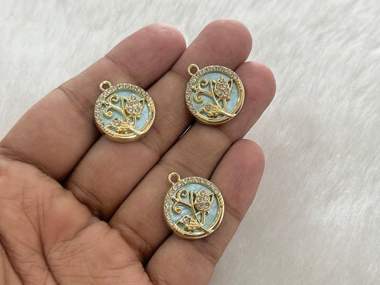 Luxury Charms (AGWS377) (5 Pcs)(22 mm)