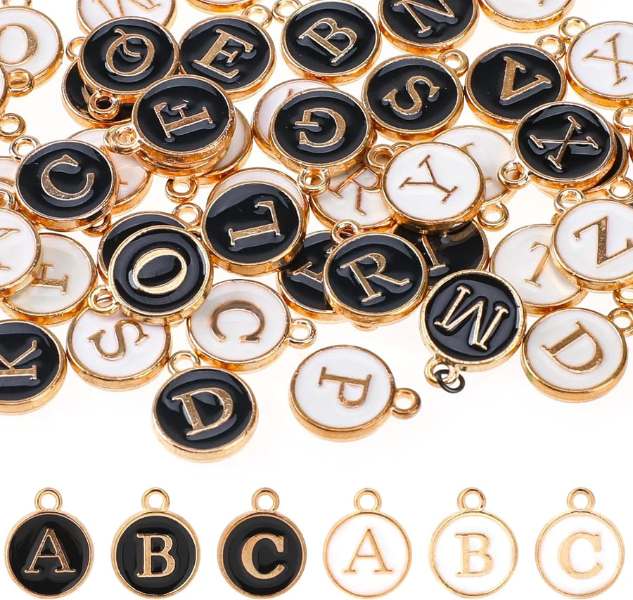 EnameL Alphabet Charms | White