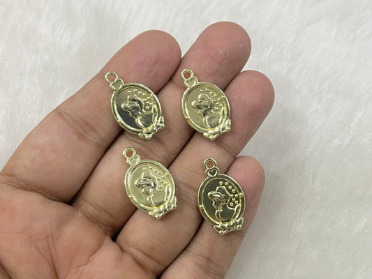 Oval Charms (AGWS255) (5 Pcs)(28 mm)