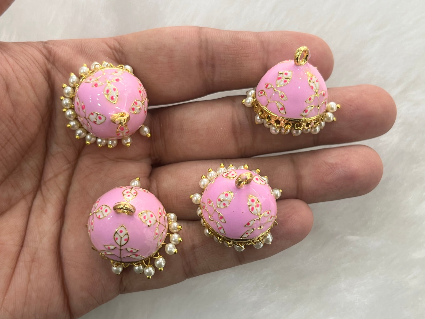 Meenakari Jhumkas (Leaf) (AGMK97)(2 Pcs)