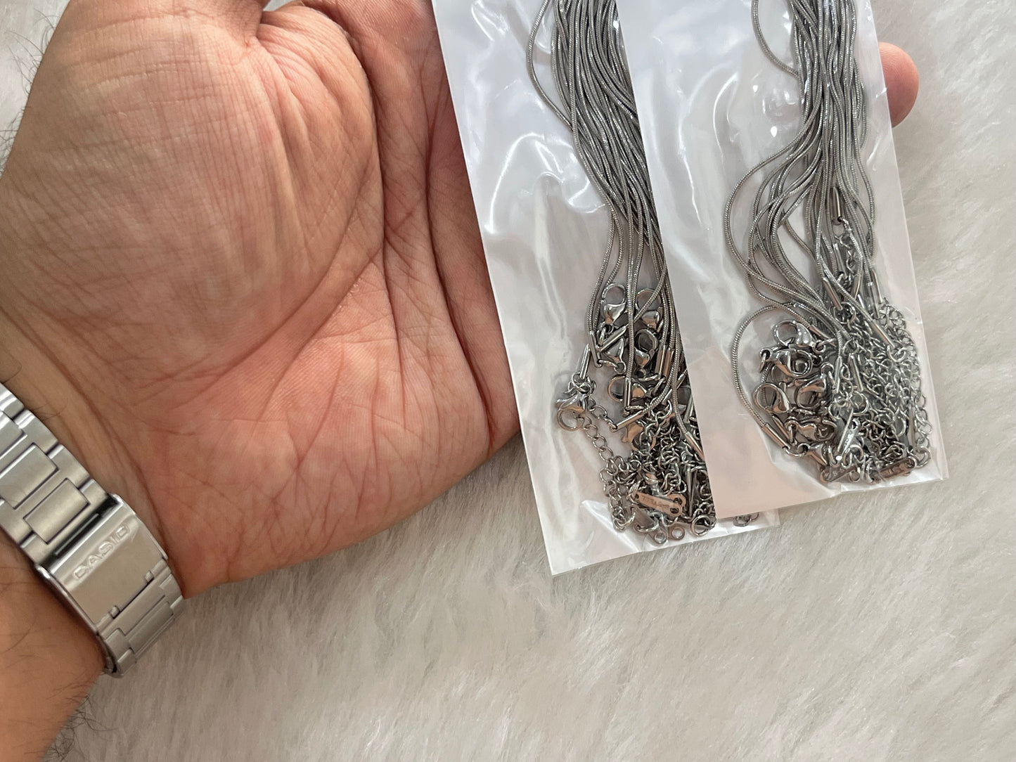 Stainless Steel Chains (Silver) (Pack of 10) (No. 4)