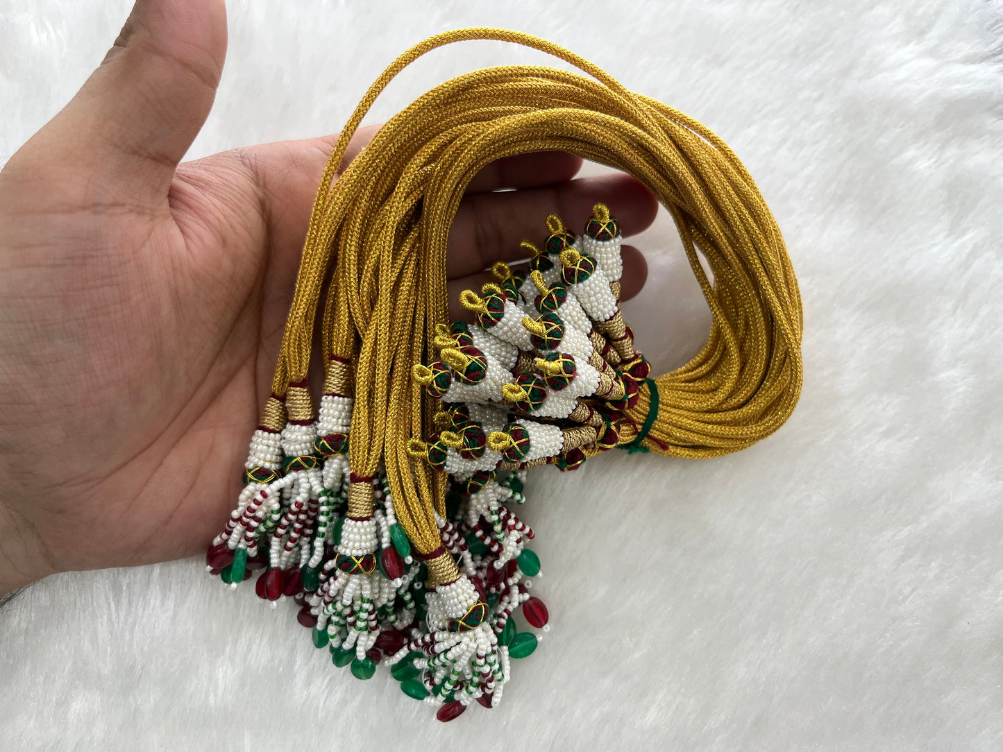 Premium Necklace Dori (Golden)(Without Locks) (12 Pcs) (Double Line)