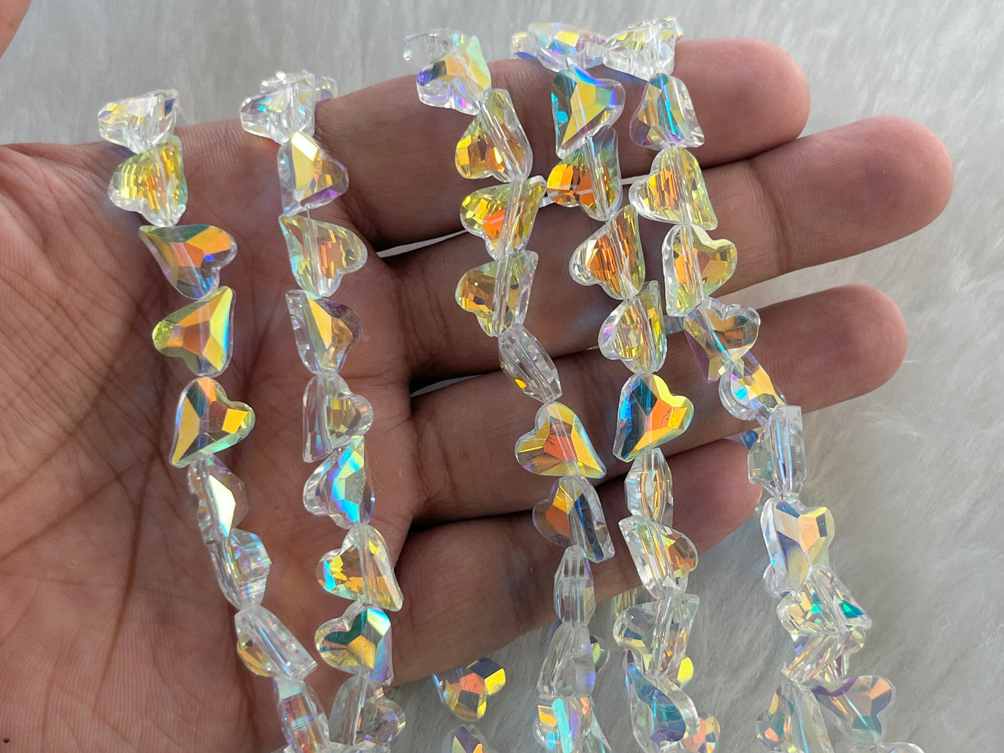 Fancy Beads (Heart) (60 Pcs) (9 mm)