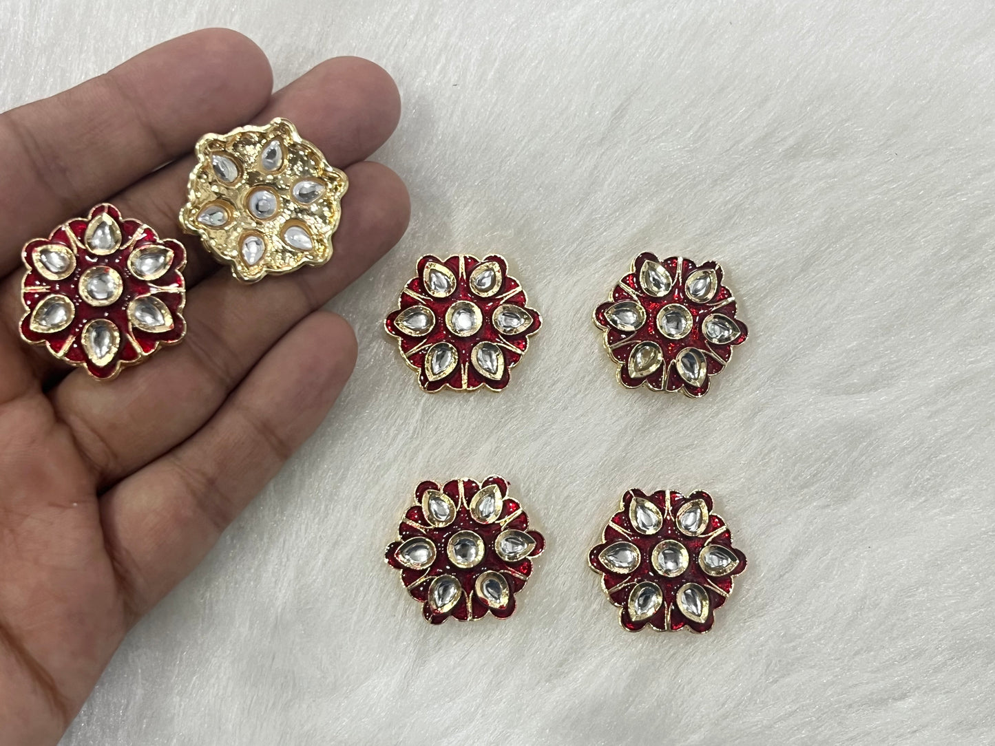 Meenakari Kundan (25 mm) (AGMK110) (6 Pcs)