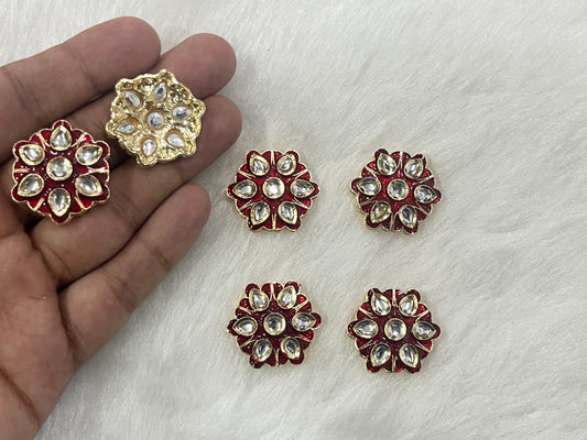 Meenakari Kundan (25 mm) (AGMK110) (6 Pcs)