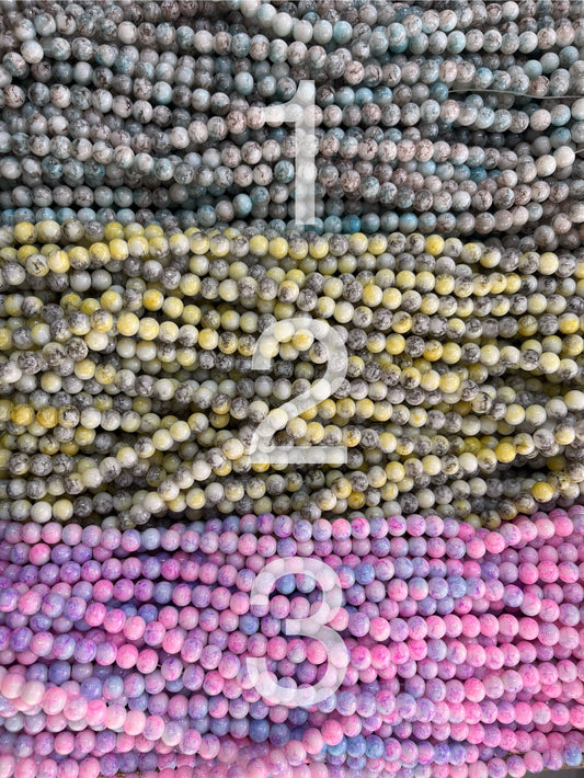 White Marble Beads (8 mm)