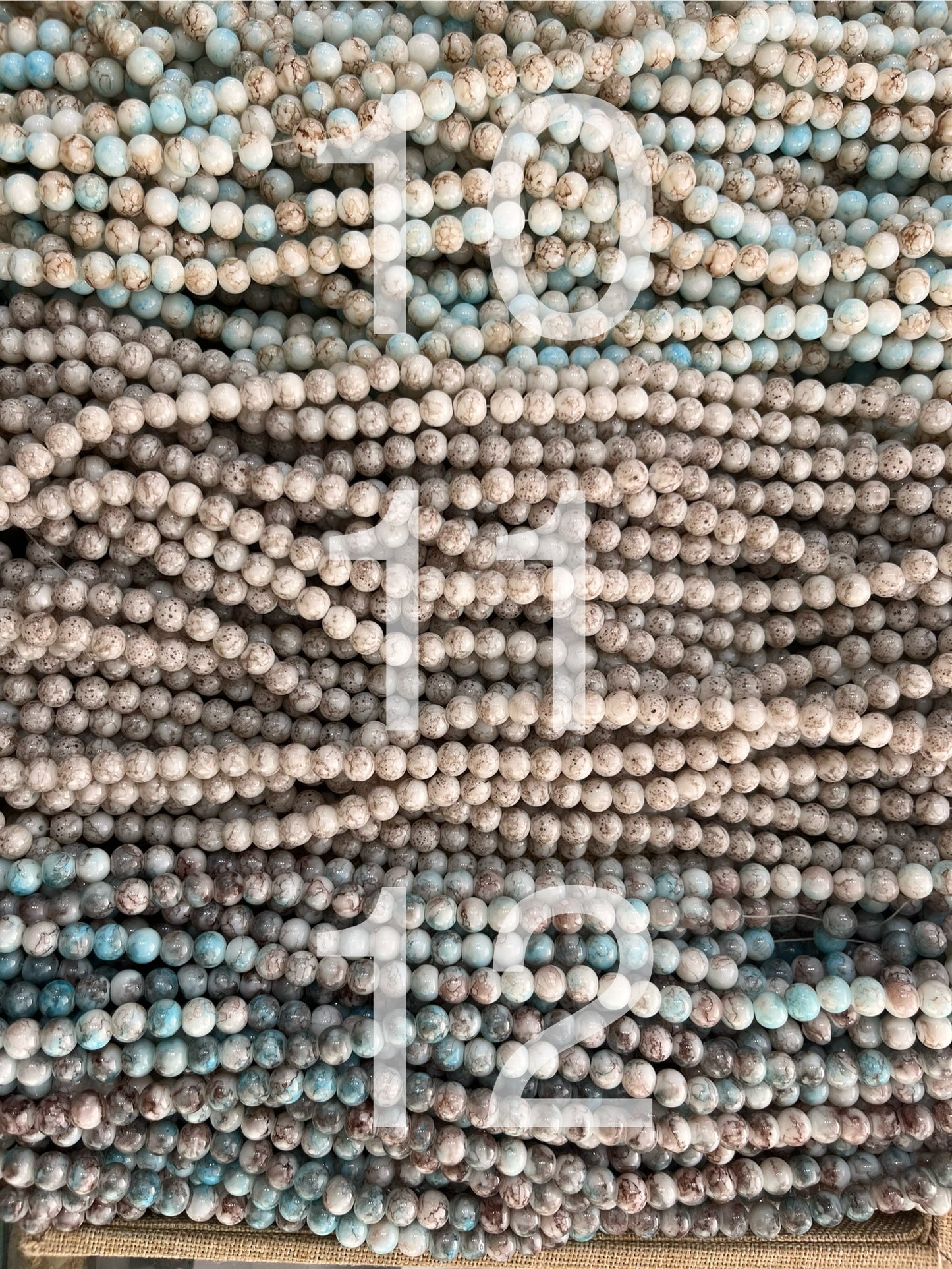 White Marble Beads (8 mm)