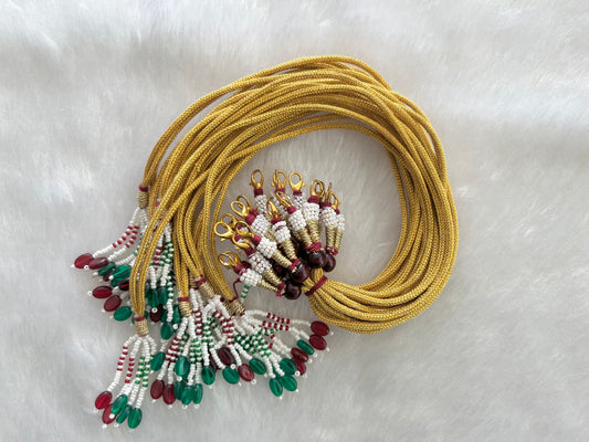 Premium Necklace Dori (Golden) (With Locks)(12 Pcs) (Single Line)