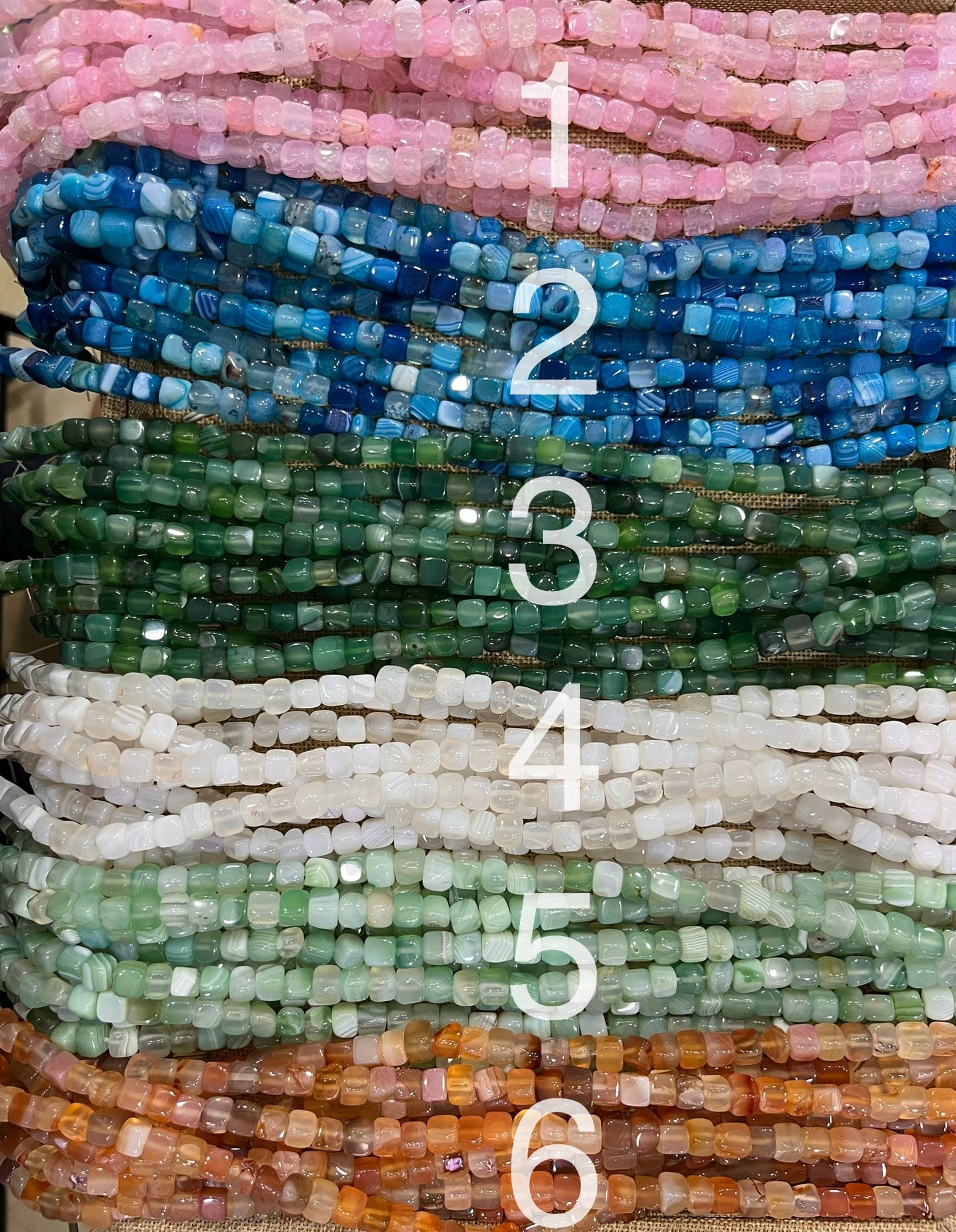 Brazilian Agate Beads (8x8 mm)