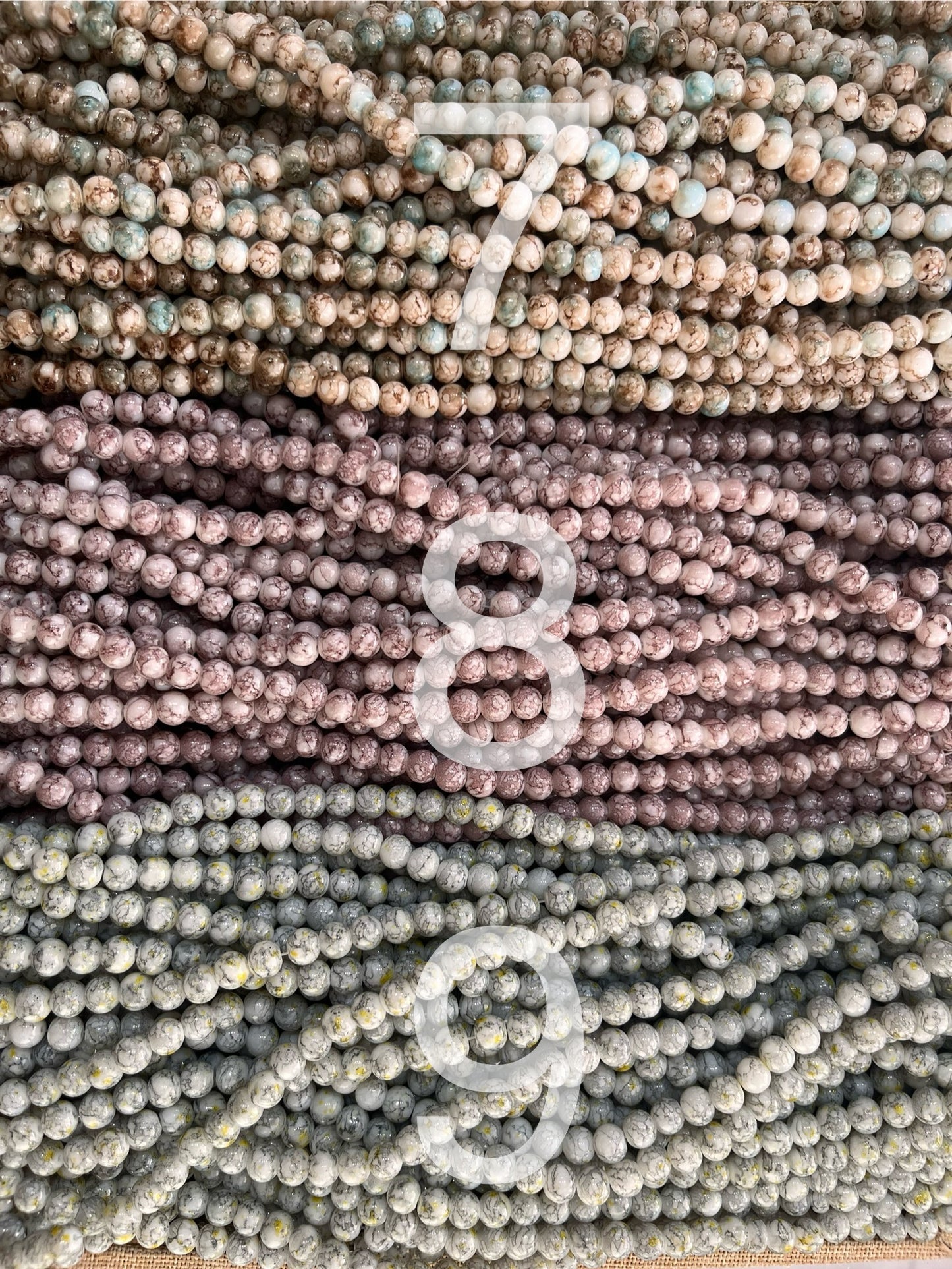 White Marble Beads (8 mm)