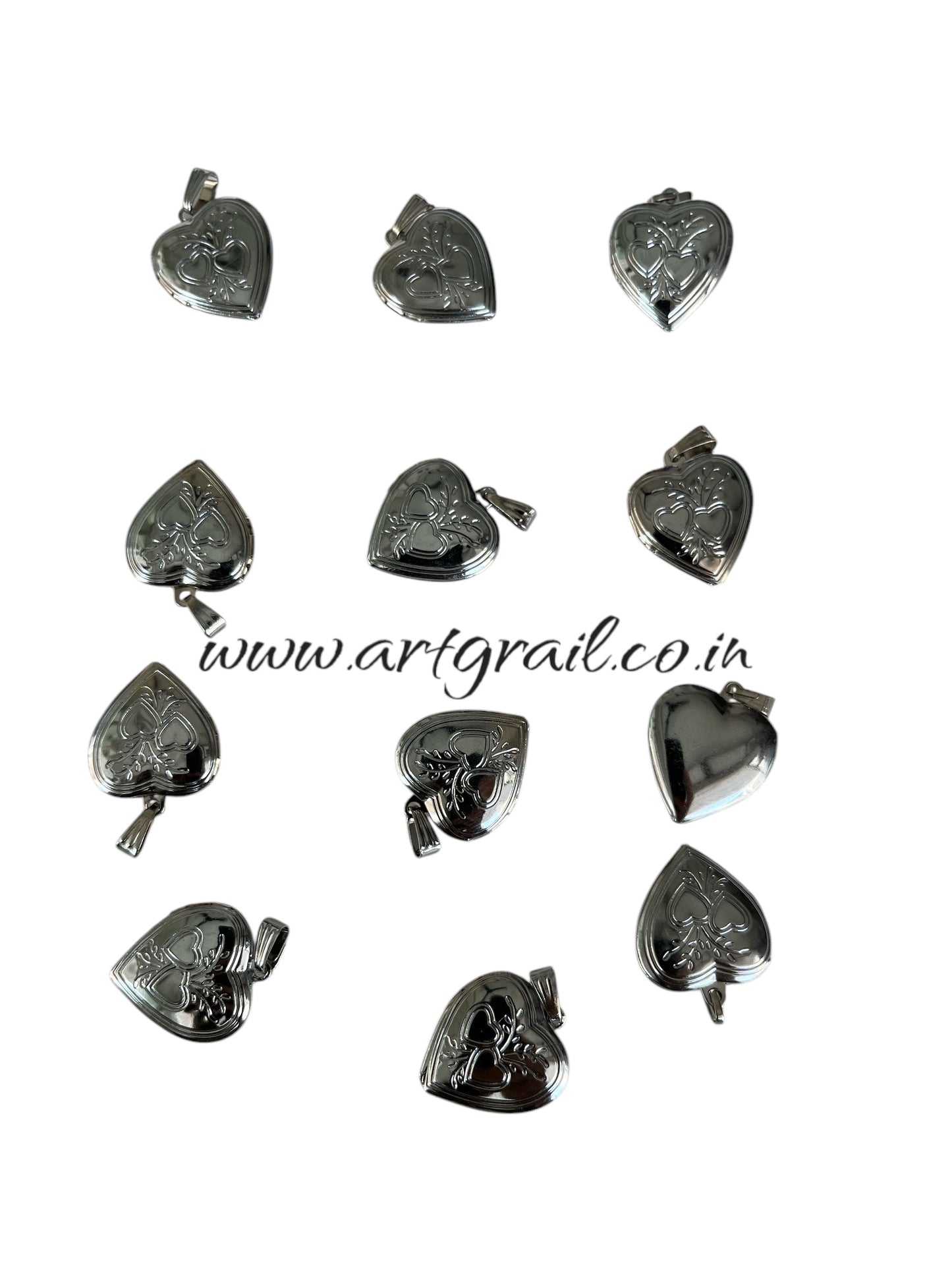 Openable Heart Charms (20 mm) (10 Pcs)