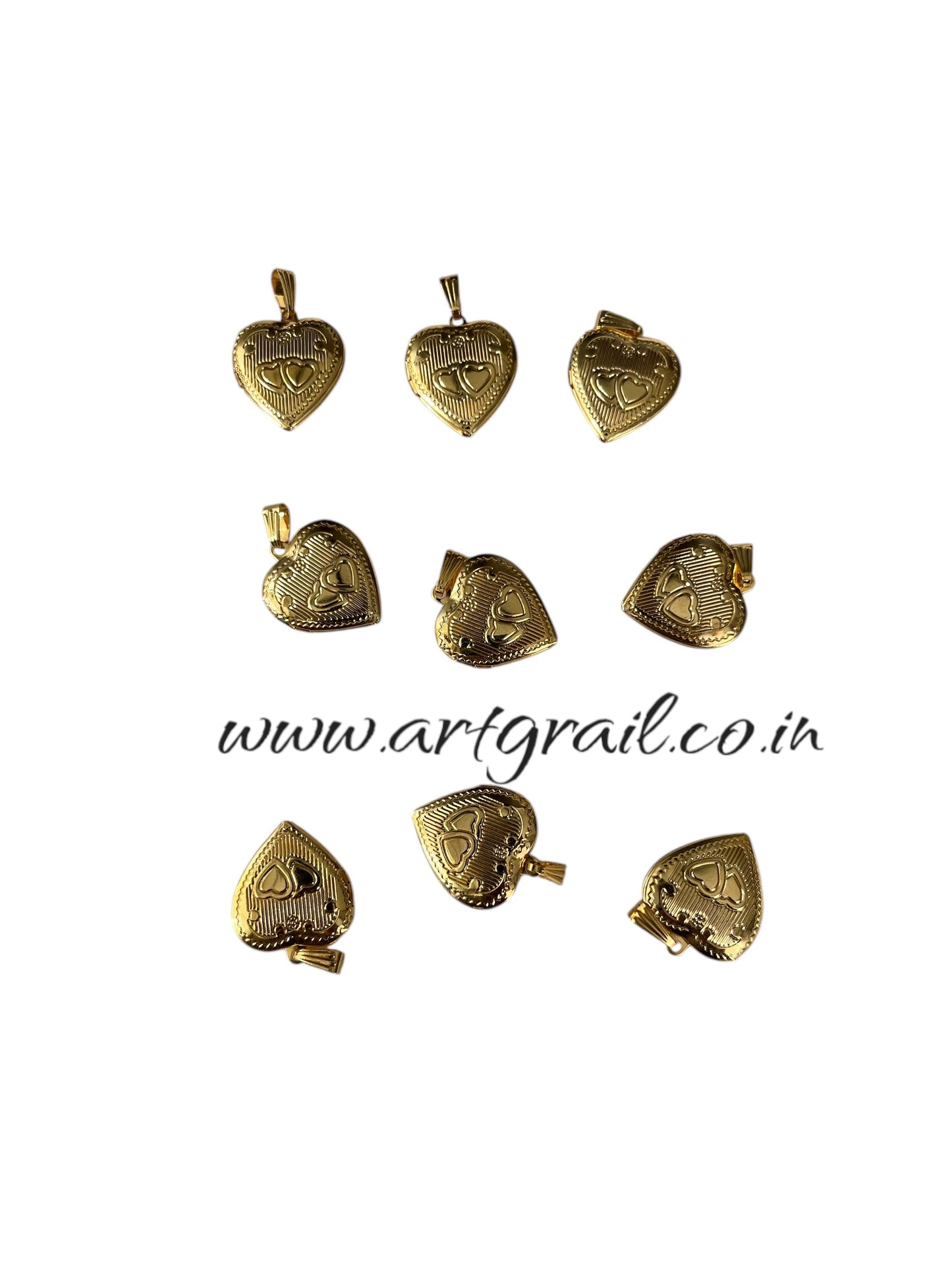 Openable Heart Charms (20 mm) (10 Pcs)