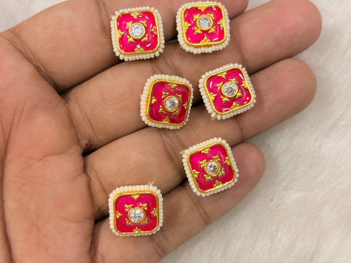Meenakari Kundan (AGMK150)(15 mm)(12 Pcs)