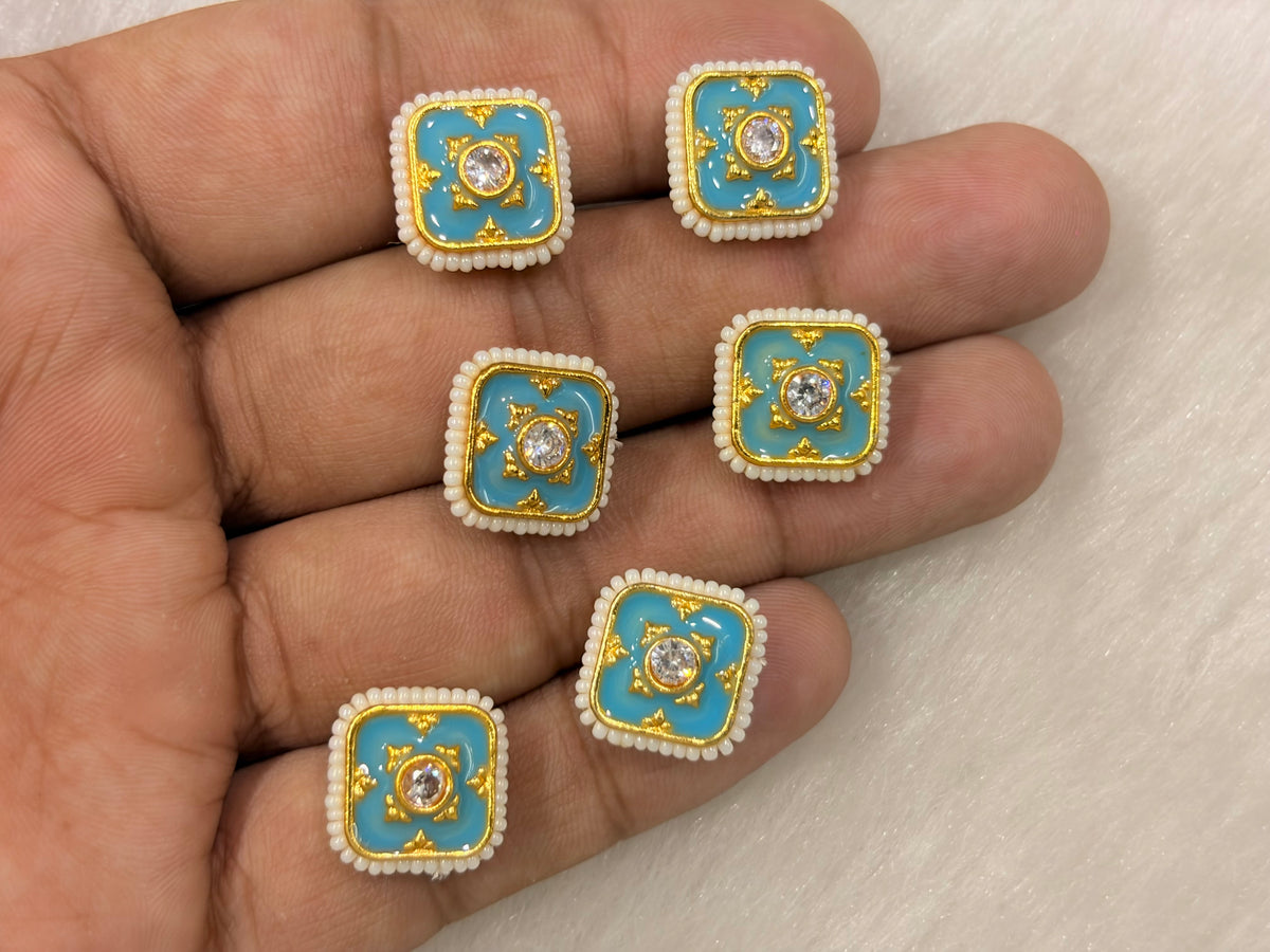 Meenakari Kundan (AGMK150)(15 mm)(12 Pcs)