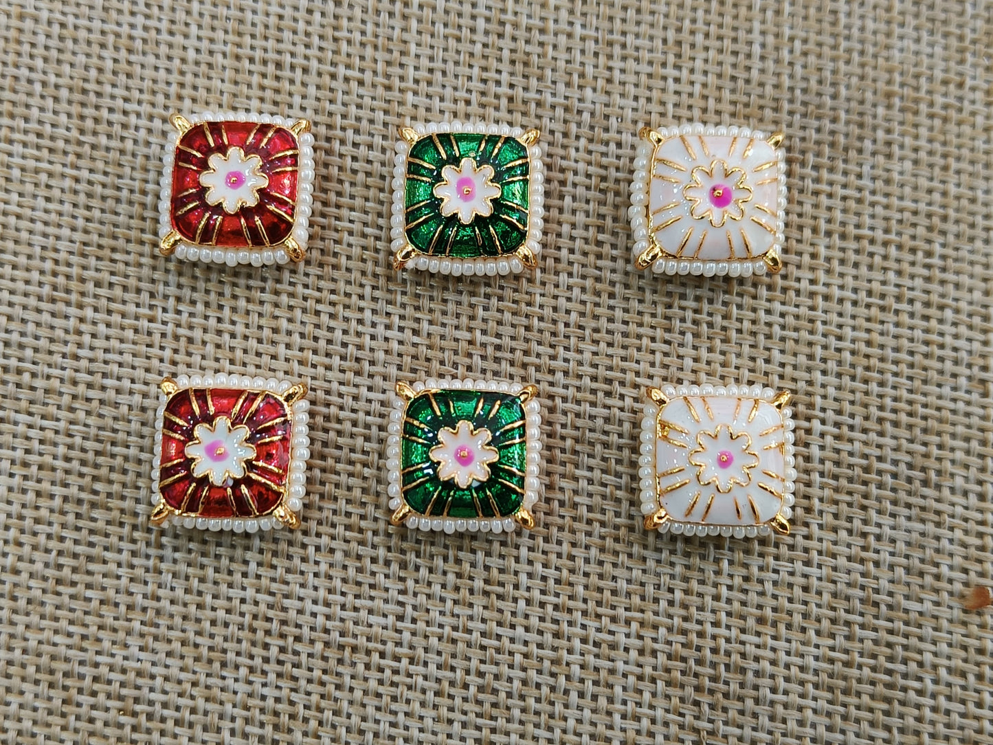 Meenakari Kundan (Square) (16 mm) (AGMK02)