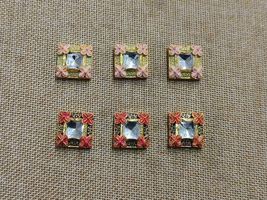 Meenakari Kundan (Square) (27 mm) (AGMK08)