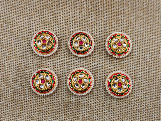 Meenakari Kundan (Round) (18 mm) (AGMK18)