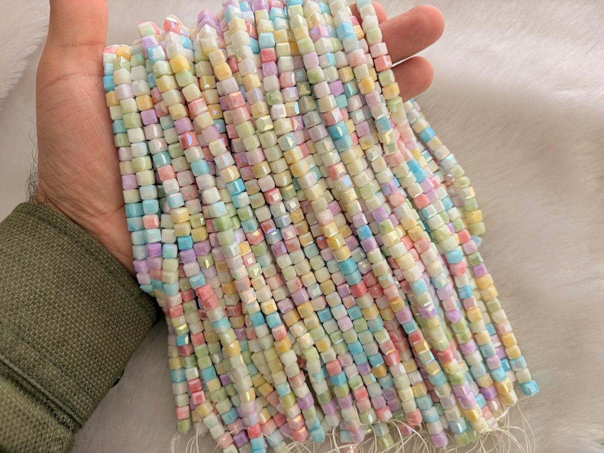 Fancy Crystal Beads (6x6 mm)(64 Beads)