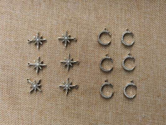 Moon & Star Charms | Size 16 mm